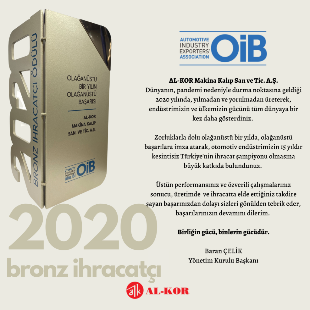Bronz İhracatçı Ödülü AL-KOR’un