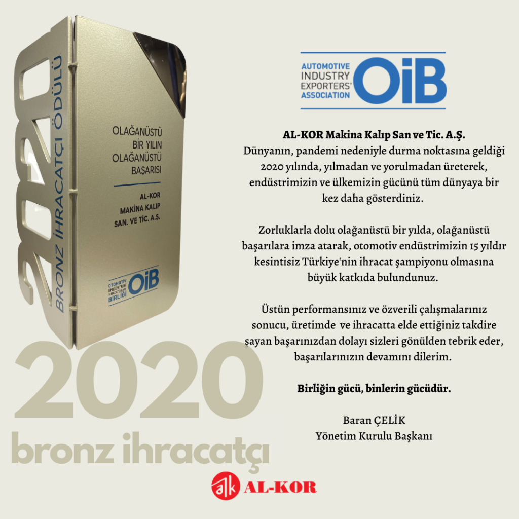 Der Bronze-Exportpreis geht an AL-KOR!